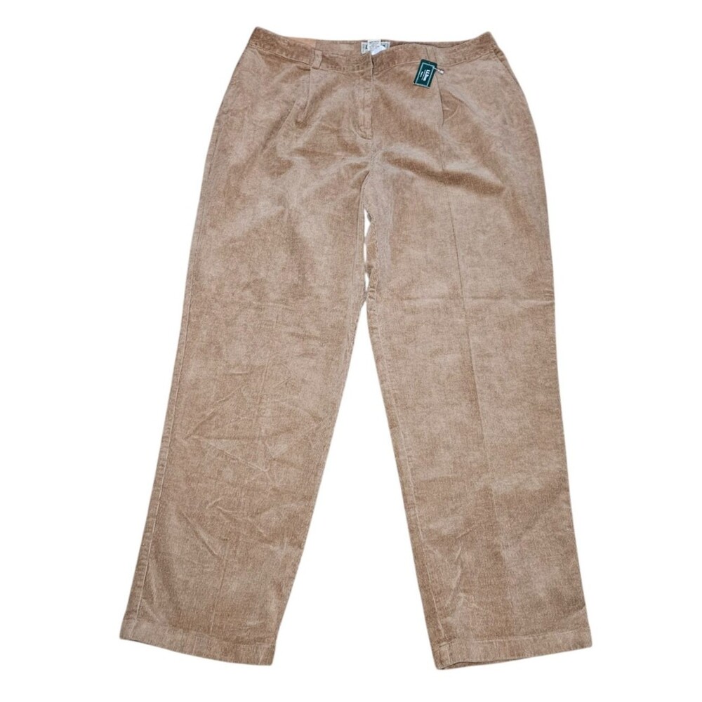VTG LL Bean Corduroy Pants Women 20 Med Tall Curvy Fit Stretch Casual Classic